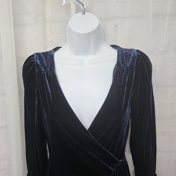 Urban Outfitters Navy Blue Velour Minimalist Goth Jumpsuit Romper Size S - Picture 2 of 11
